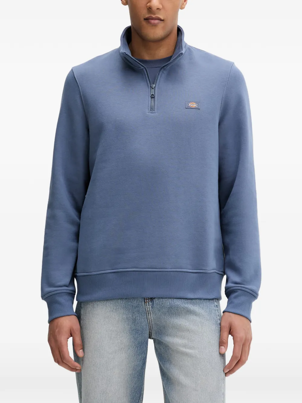 DICKIES Oakport quarter-zip logo-patch sweatshirt - Blau