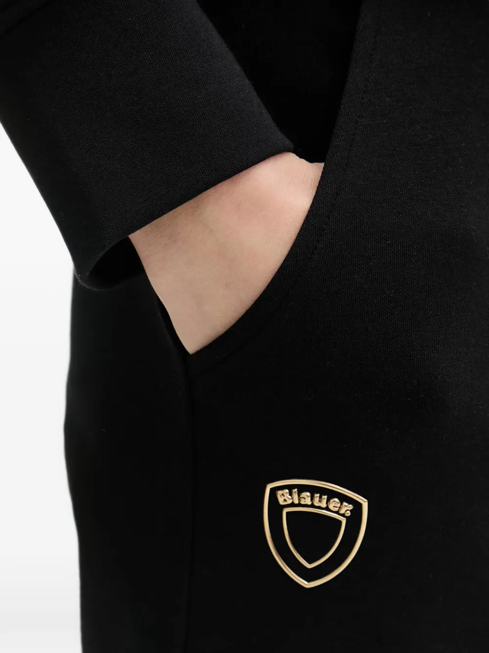 Blauer Madison logo-patch drawstring track pants Zwart