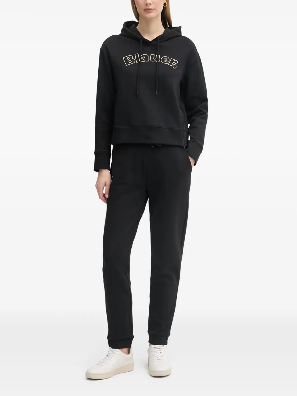 Blauer Madison logo-patch drawstring track pants Zwart