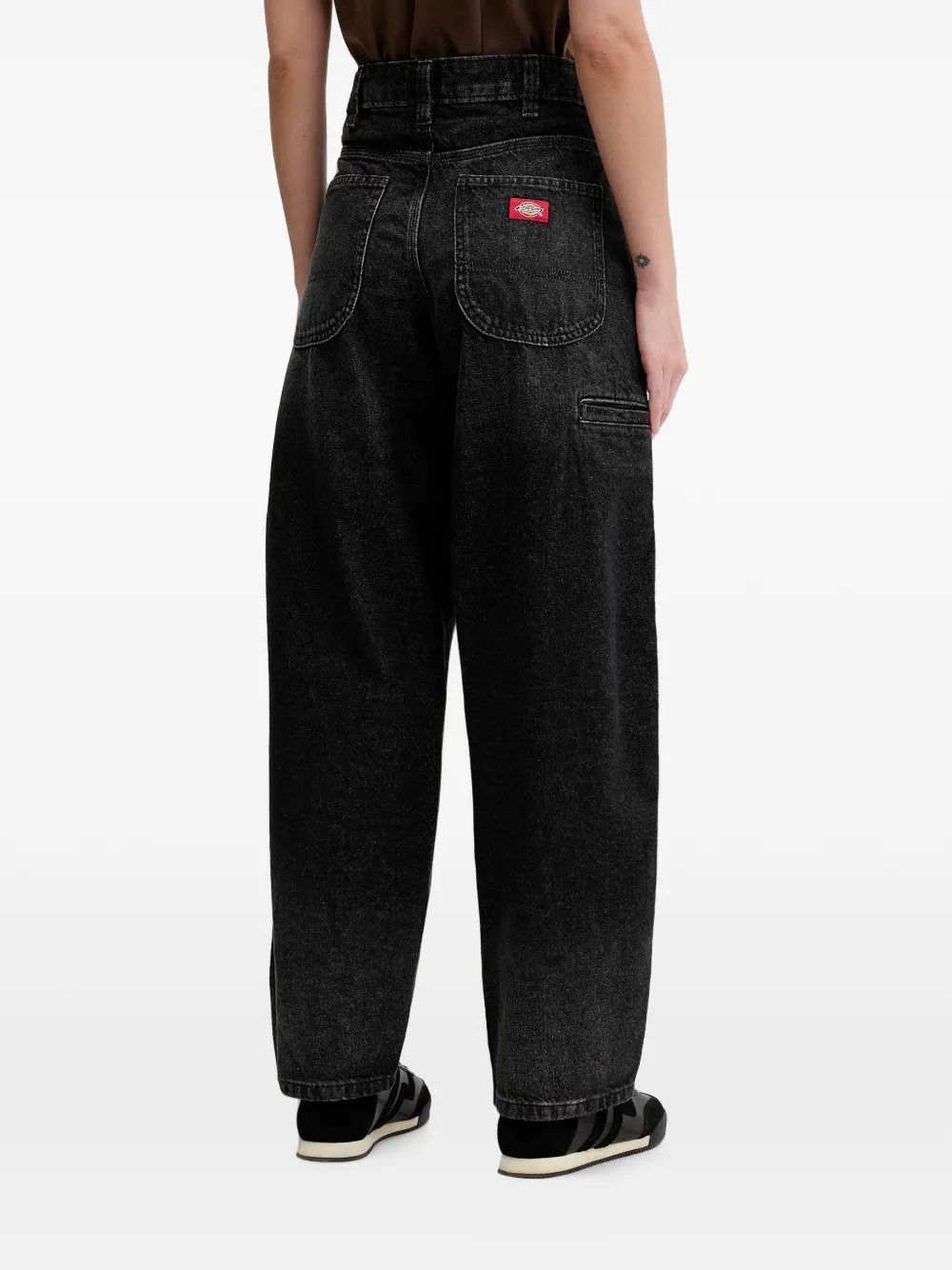DICKIES 957 jeans met logopatch en wijde pijpen Zwart