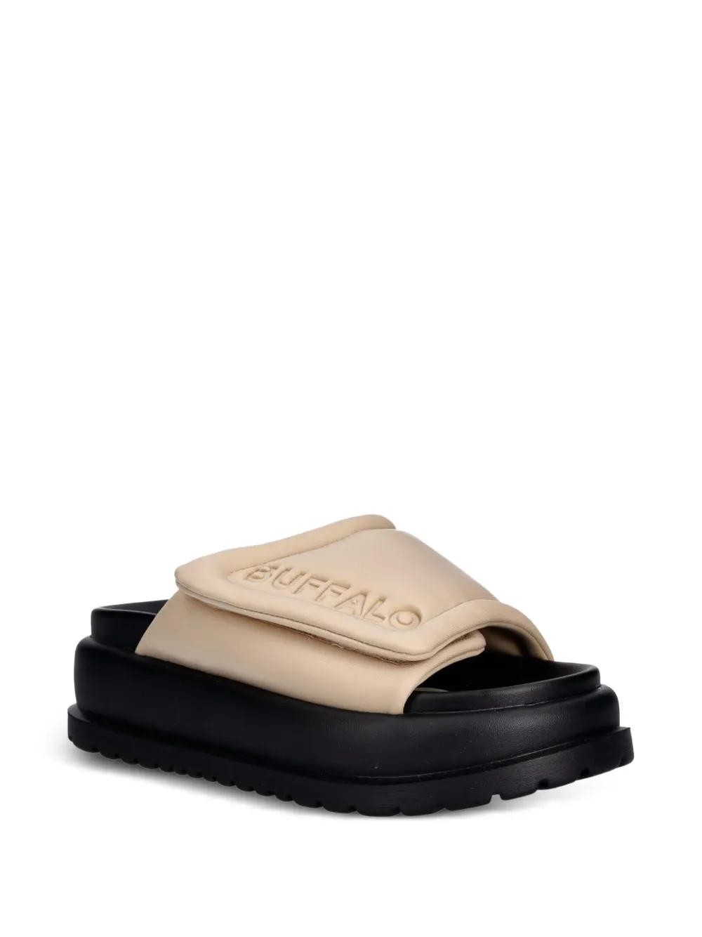 Buffalo logo-debossed touch-strap sandals Beige