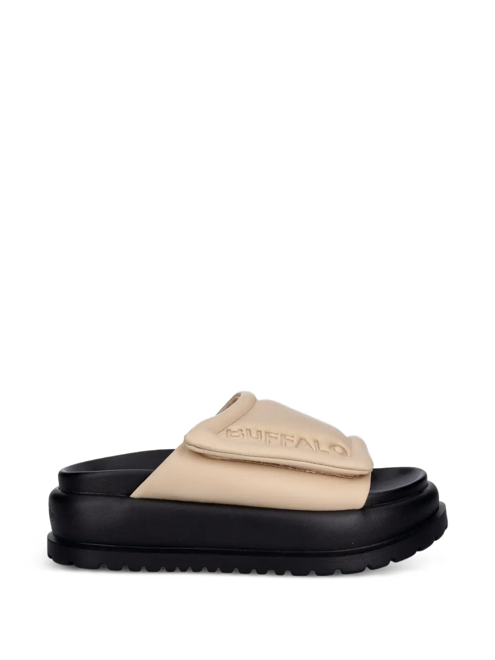 Buffalo logo-debossed touch-strap sandals Beige