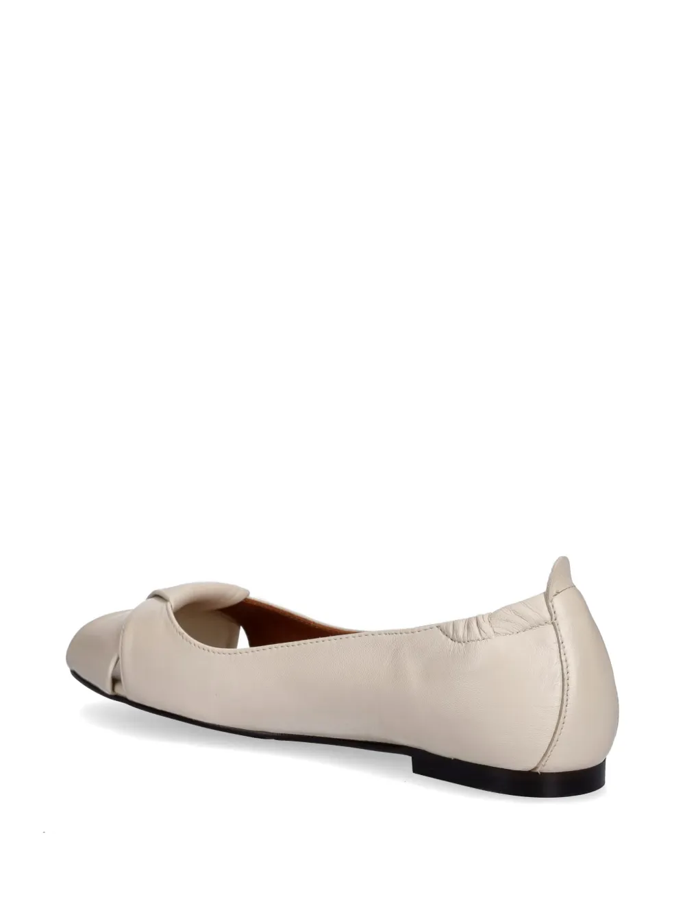 BILLI BI crossover peep-toe ballet flats Beige