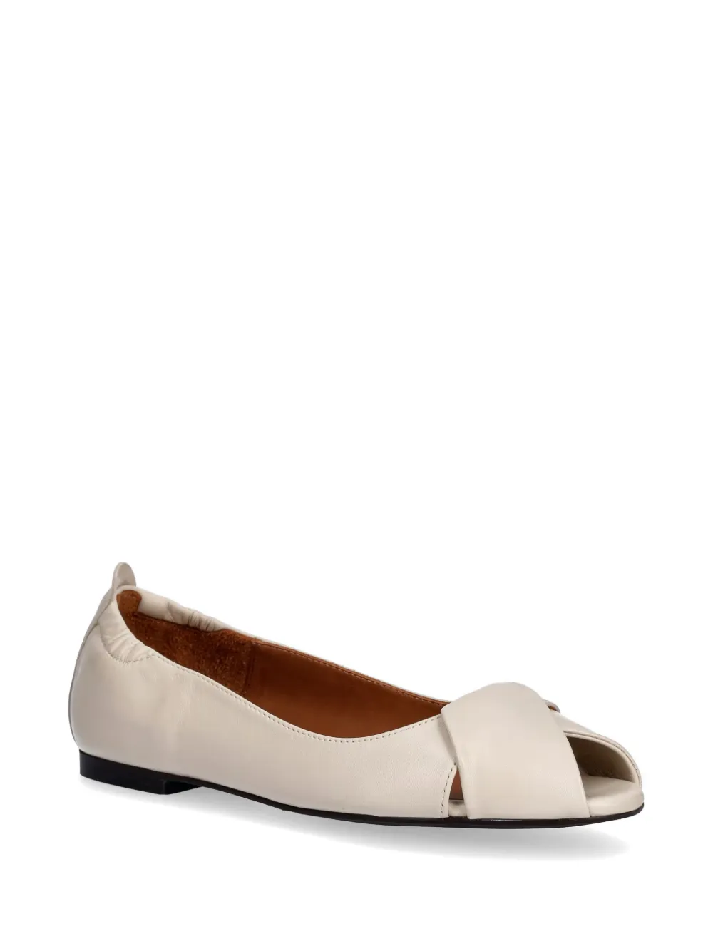 BILLI BI crossover peep-toe ballet flats Beige