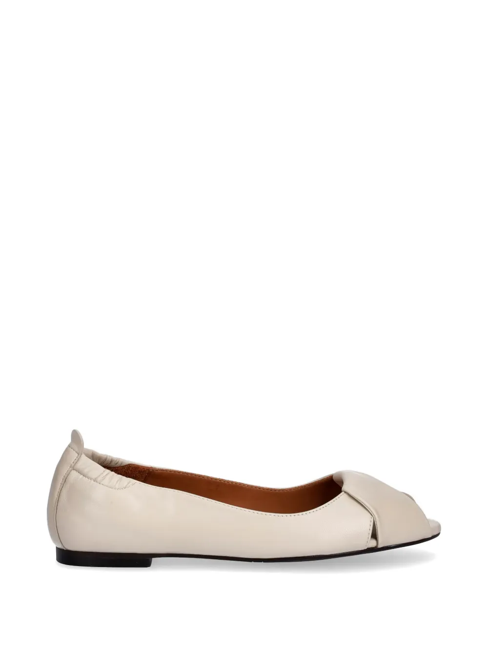 BILLI BI crossover peep-toe ballet flats Beige