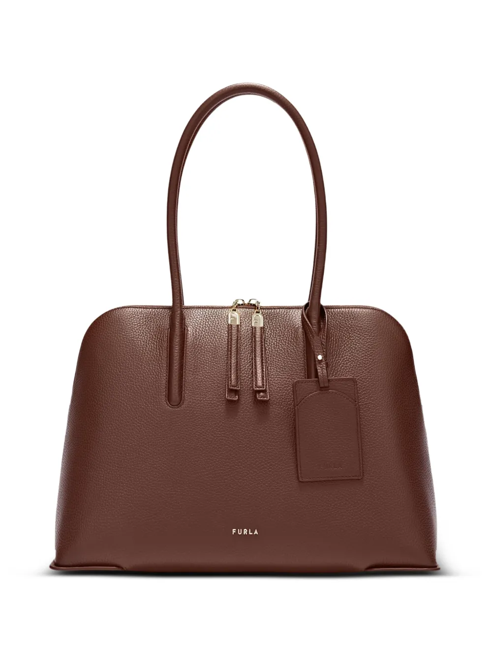 Furla L Atmosfera Dome leather shoulder bag - Marrone