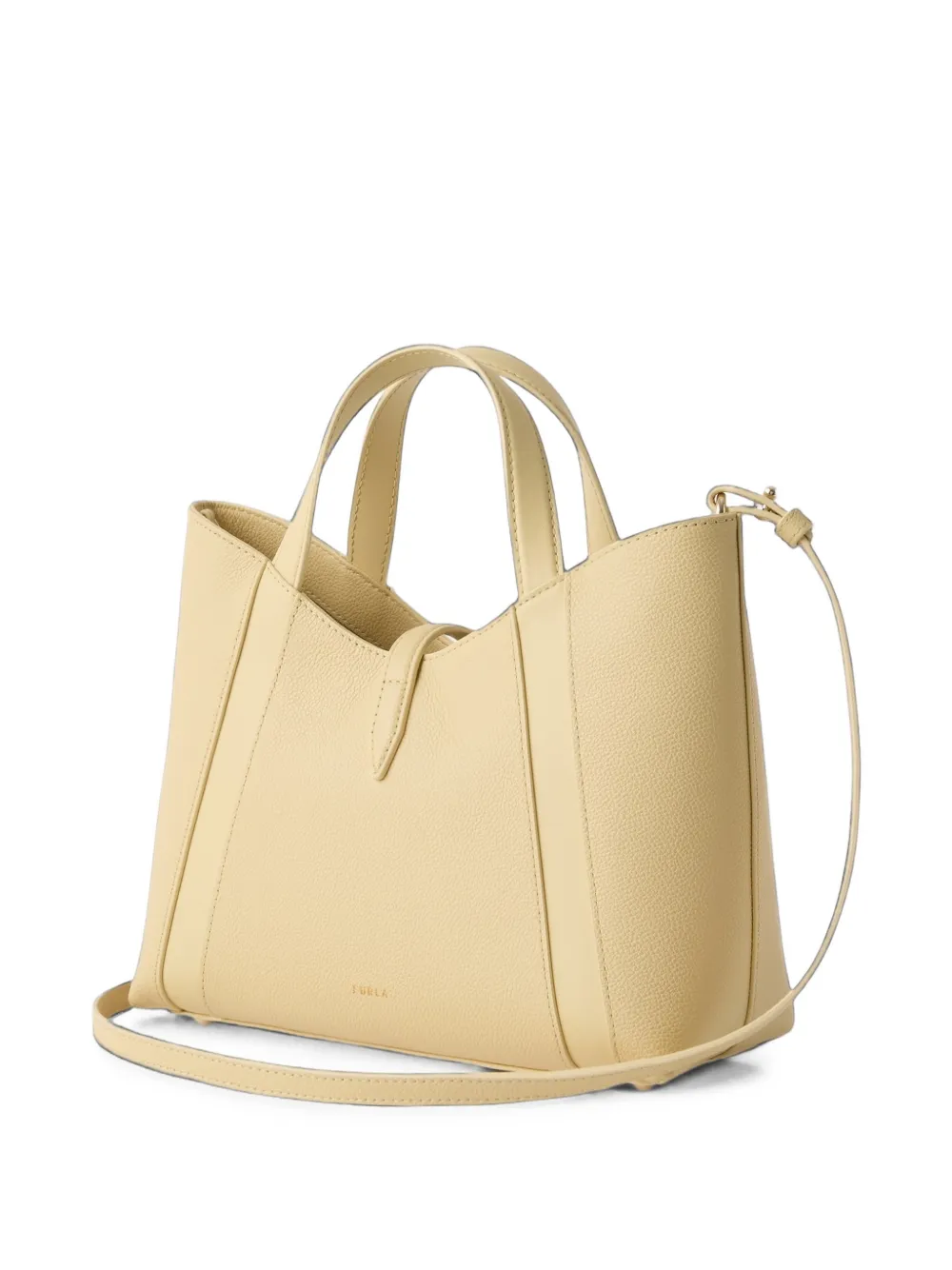 Furla Goccia bewerkte leren shopper Beige