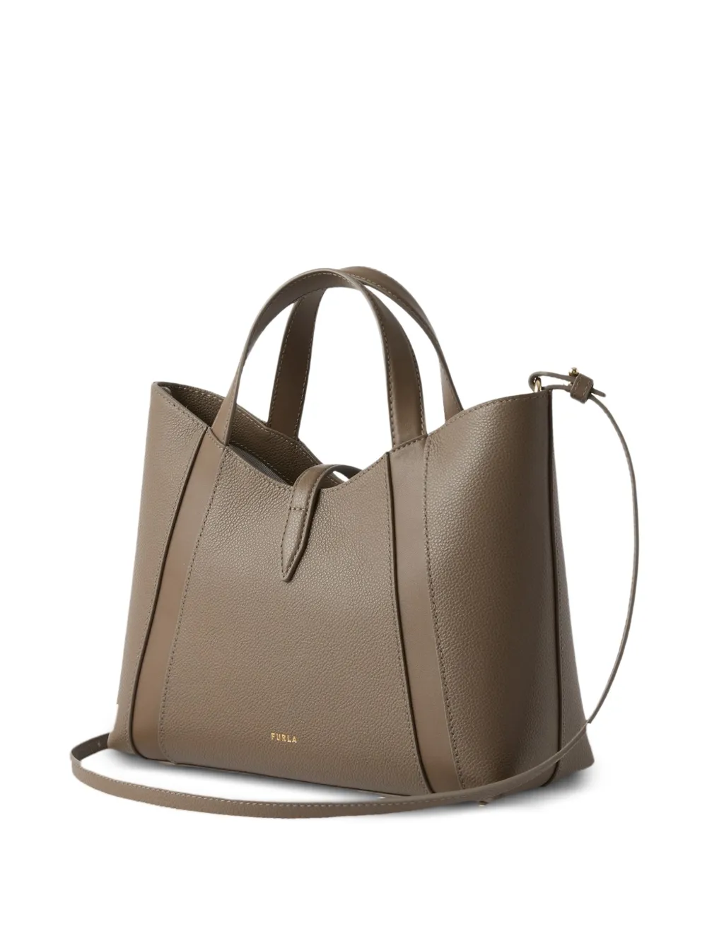 Furla Goccia bewerkte leren shopper Beige