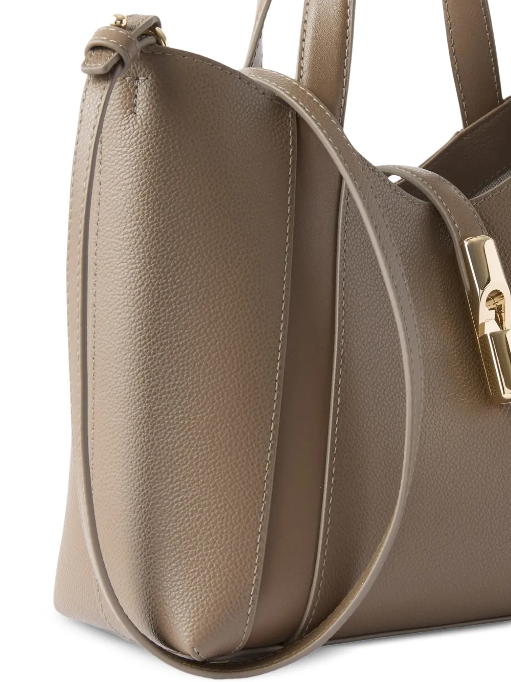 Furla Goccia bewerkte leren shopper Beige