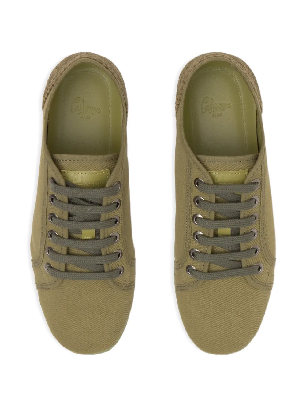 Castañer Lexi sneakers met jute hak Groen