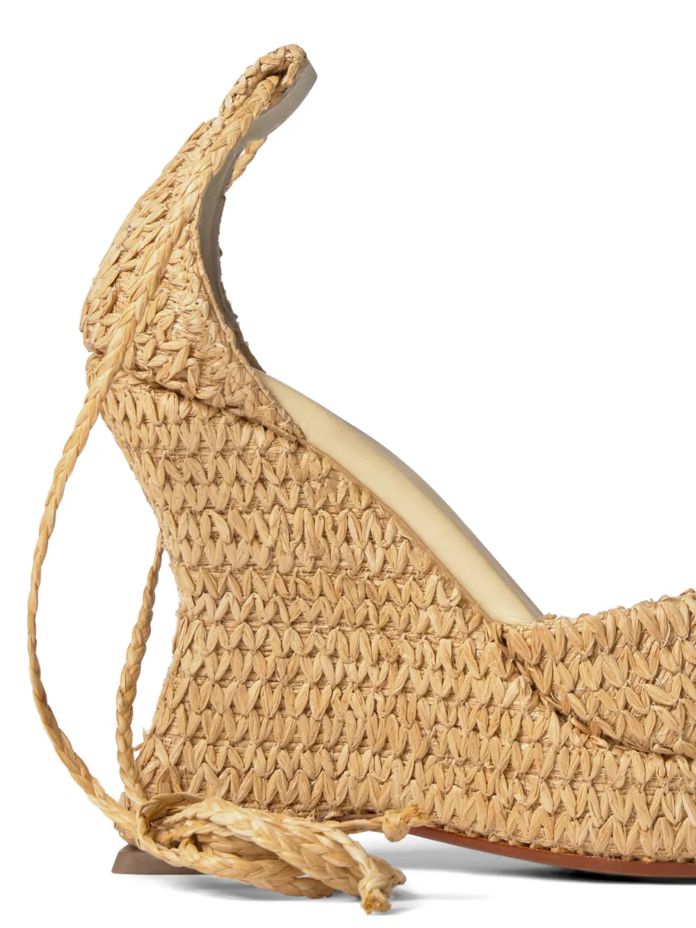Castañer Blanca gevlochten raffia sandalen Beige