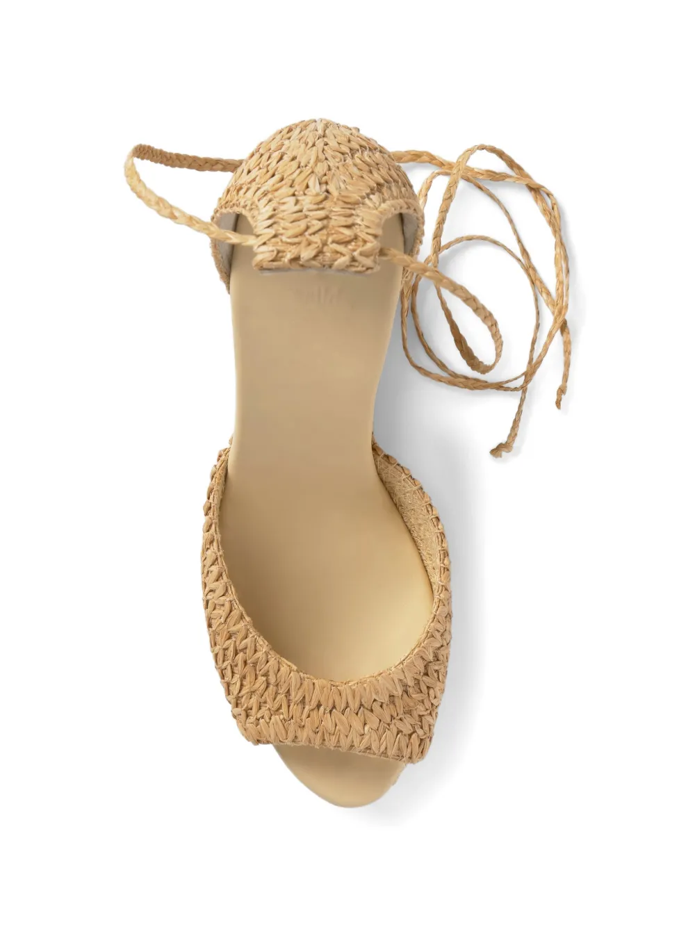 Castañer Blanca gevlochten raffia sandalen Beige
