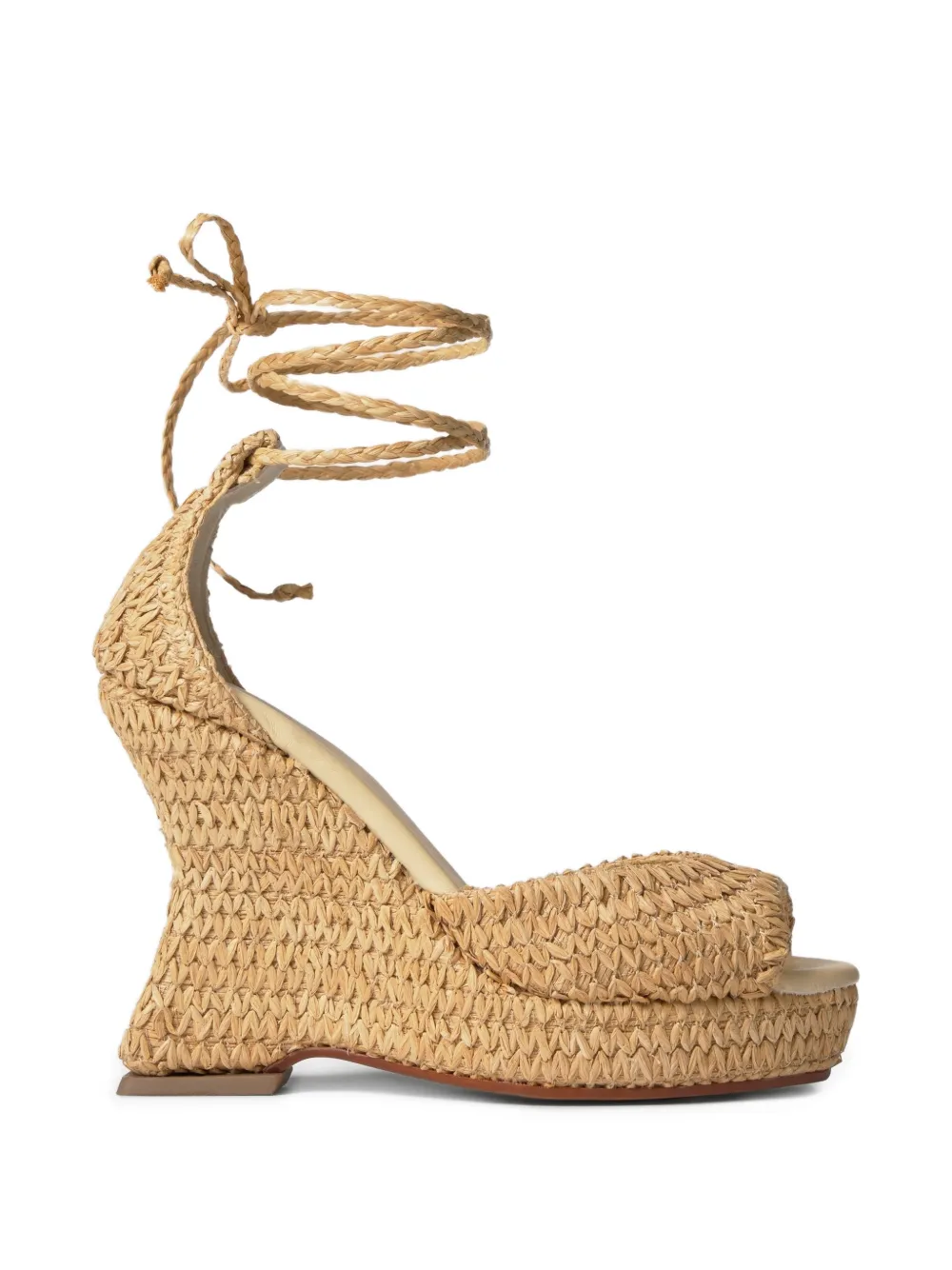 Castañer Blanca gevlochten raffia sandalen Beige