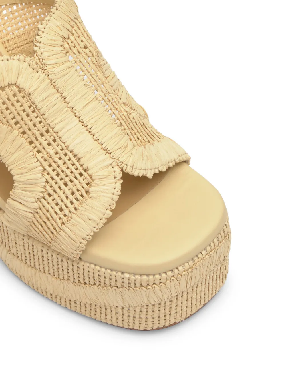 Castañer Francina geweven sandalen met plateauzool Beige