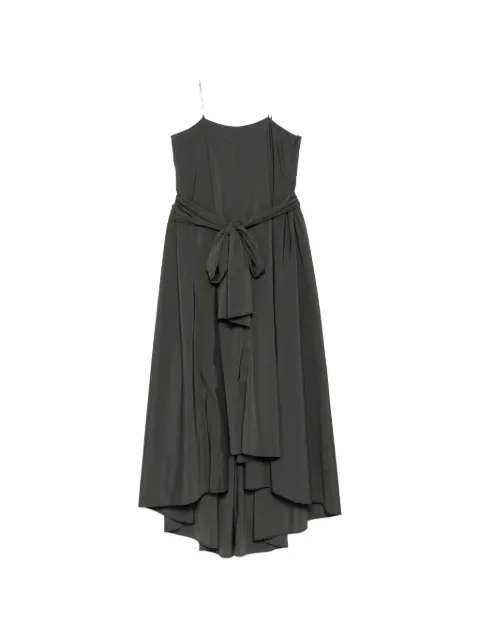 System asymmetric spaghetti-strap dress