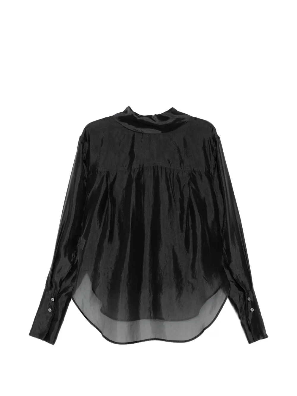  System Camicia Semi Trasparente - Nero 