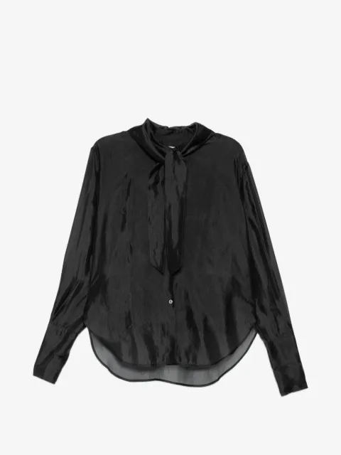 System sheer scarf-tie shirt