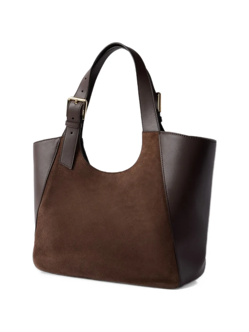 Furla Medium leren shopper met suède vlak Bruin