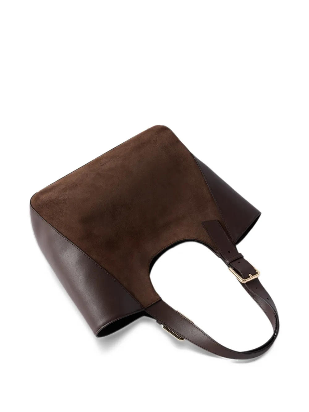 Furla Medium leren shopper met suède vlak Bruin