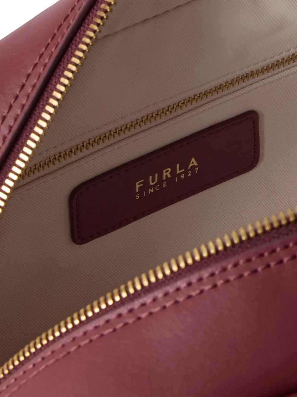 Furla Dome leren shopper met textuur Rood