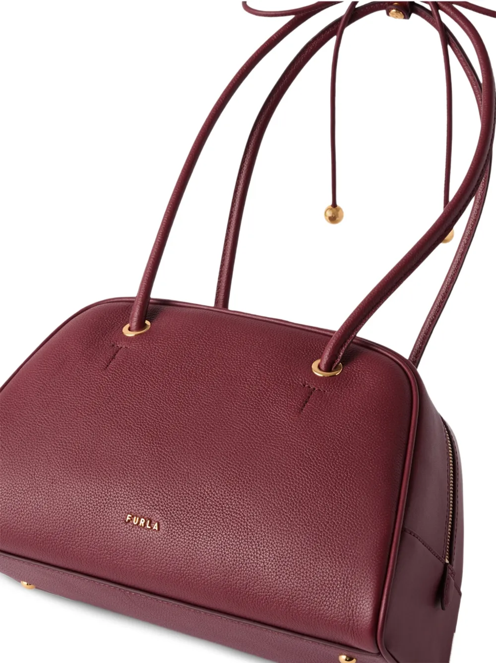 Furla Dome leren shopper met textuur Rood
