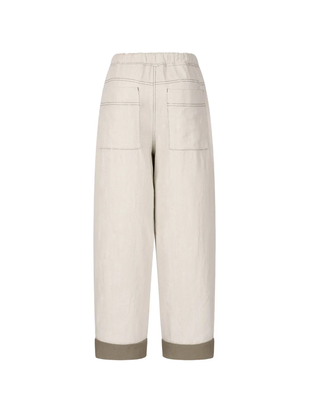 TOMBOY Broek met trekkoord jacquard Beige