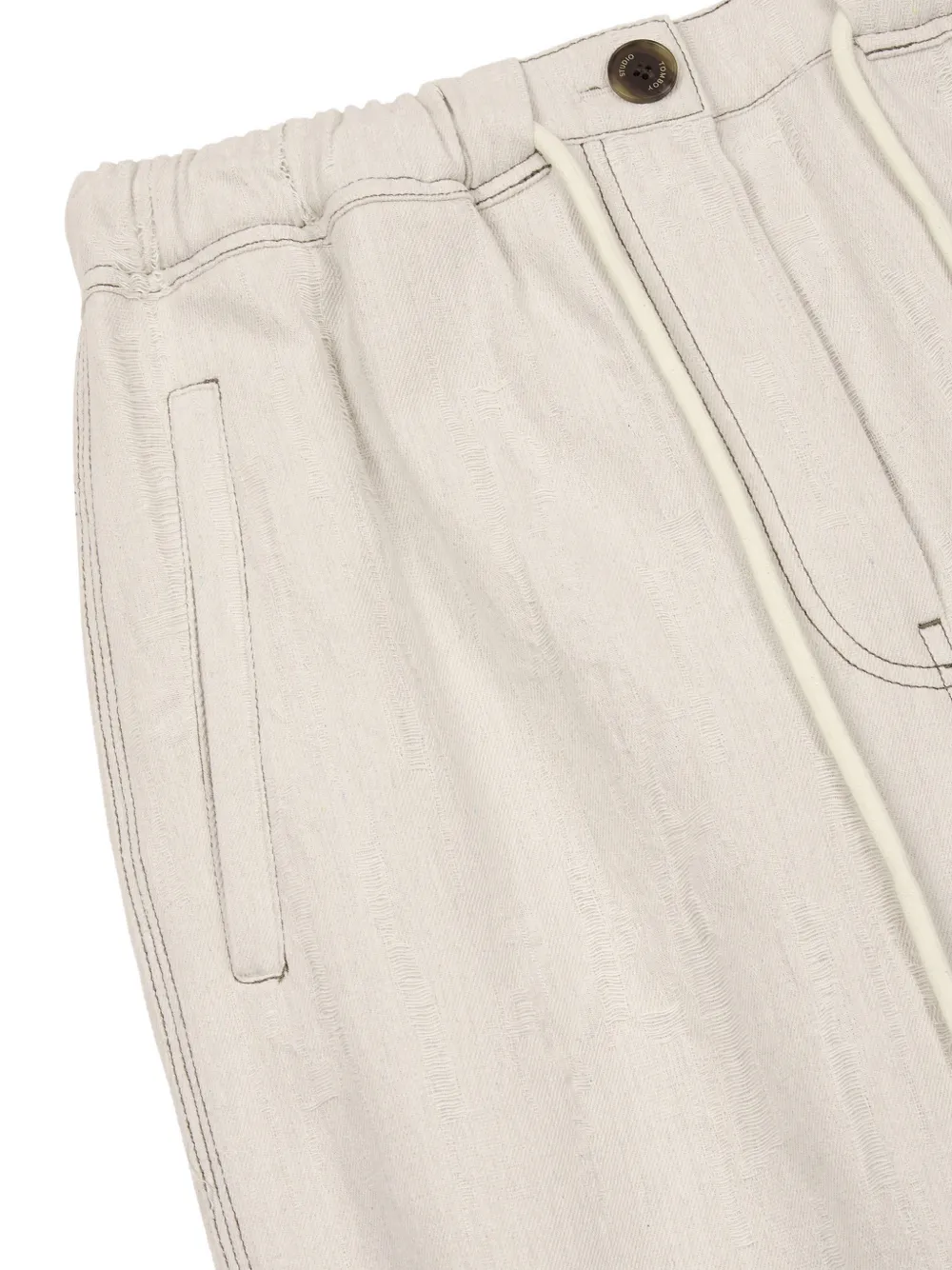 TOMBOY Broek met trekkoord jacquard Beige