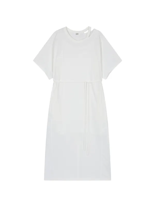 cuts tomboy dress TOMBOY Belted cut-out Maxi Dress | White