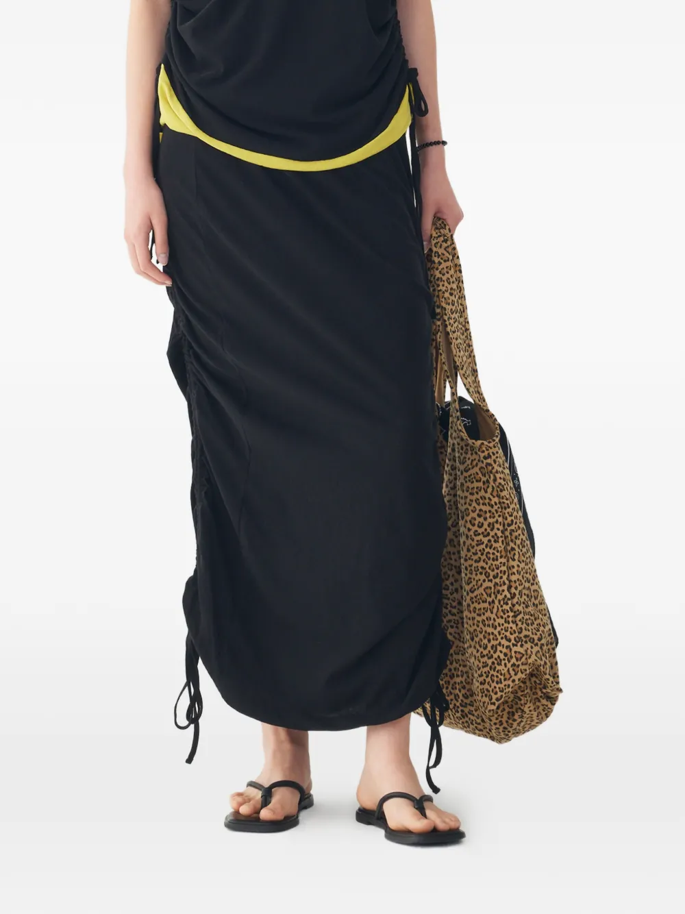 TOMBOY ruched drawstring-detail skirt - Schwarz
