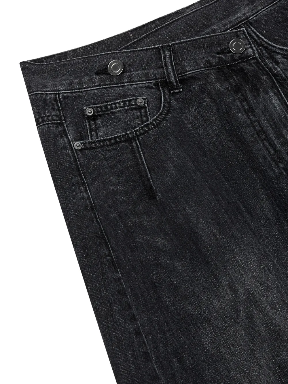 TOMBOY Midi-rok met asymmetrische tailleband Zwart
