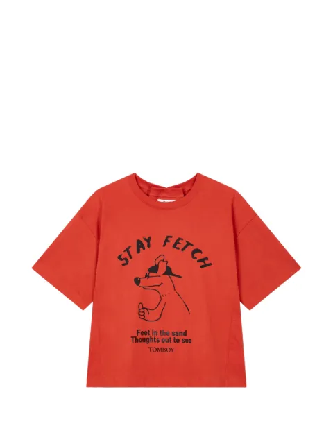 TOMBOY graphic-print box-pleat T-shirt