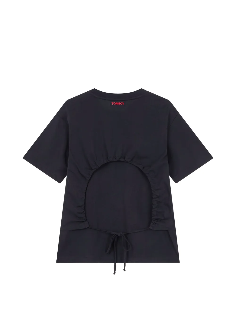 TOMBOY T-shirt met trekkoord en uitgesneden details Zwart