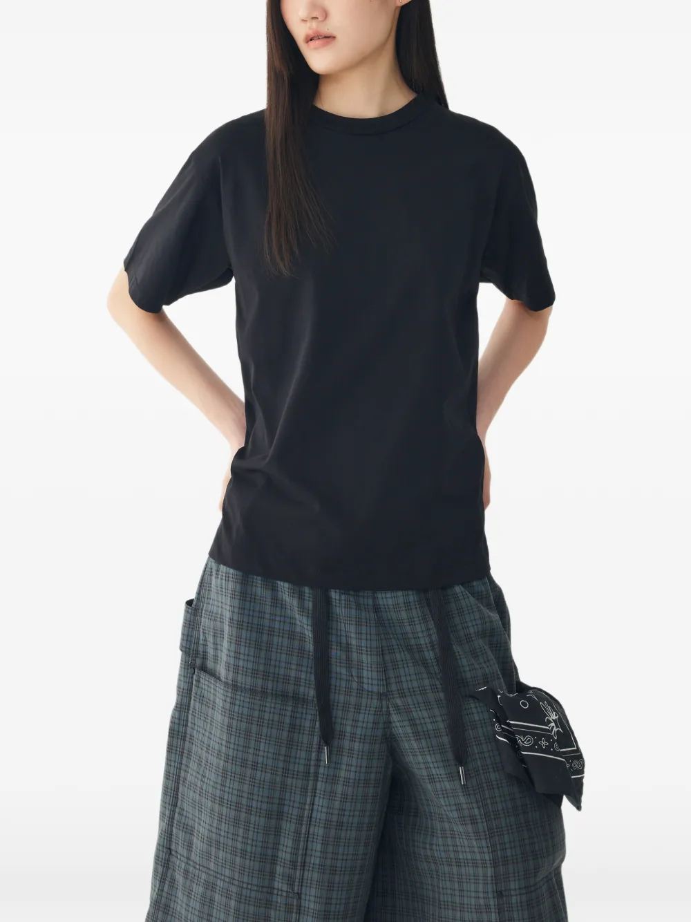 TOMBOY T-shirt met trekkoord en uitgesneden details Zwart
