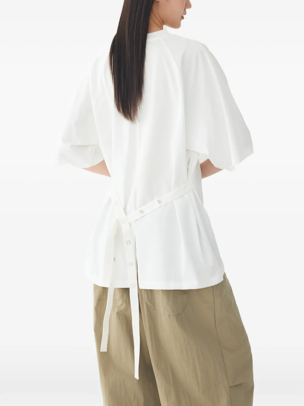 TOMBOY T-shirt met drukknoopsluiting Wit
