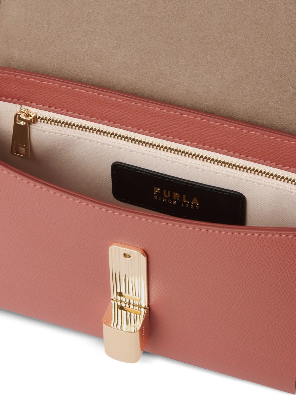 Furla Iride kleine leren crossbodytas Roze