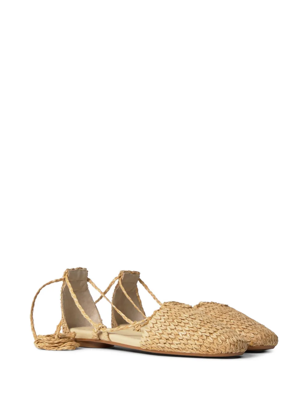 Castañer Gilda gevlochten raffia espadrilles Beige