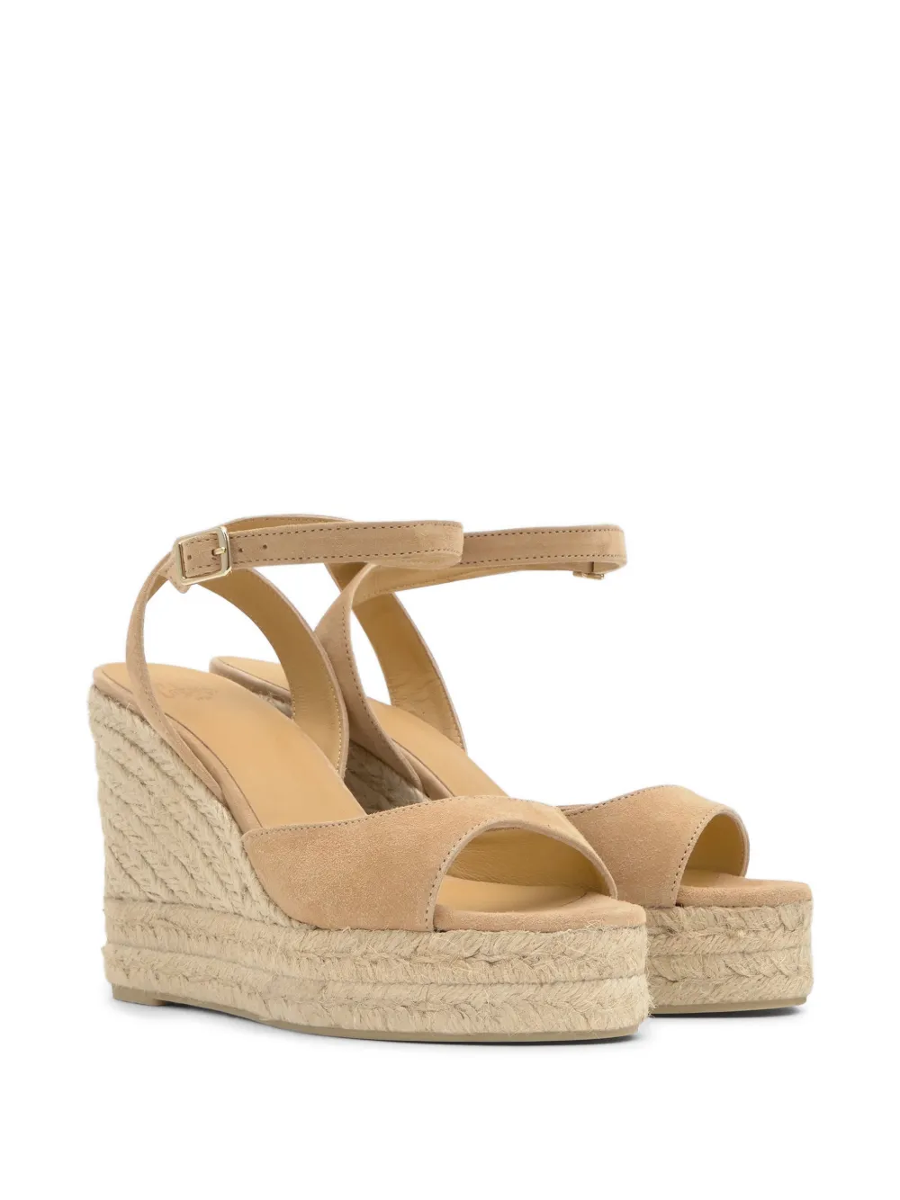 Castañer Blair suède sandalen met sleehak Beige