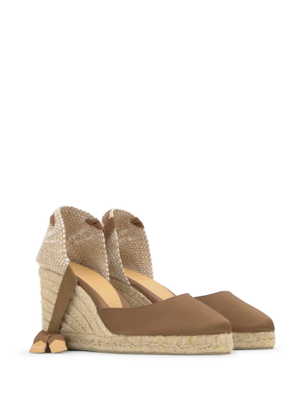 Castañer Joyce espadrilles met sleehak Bruin