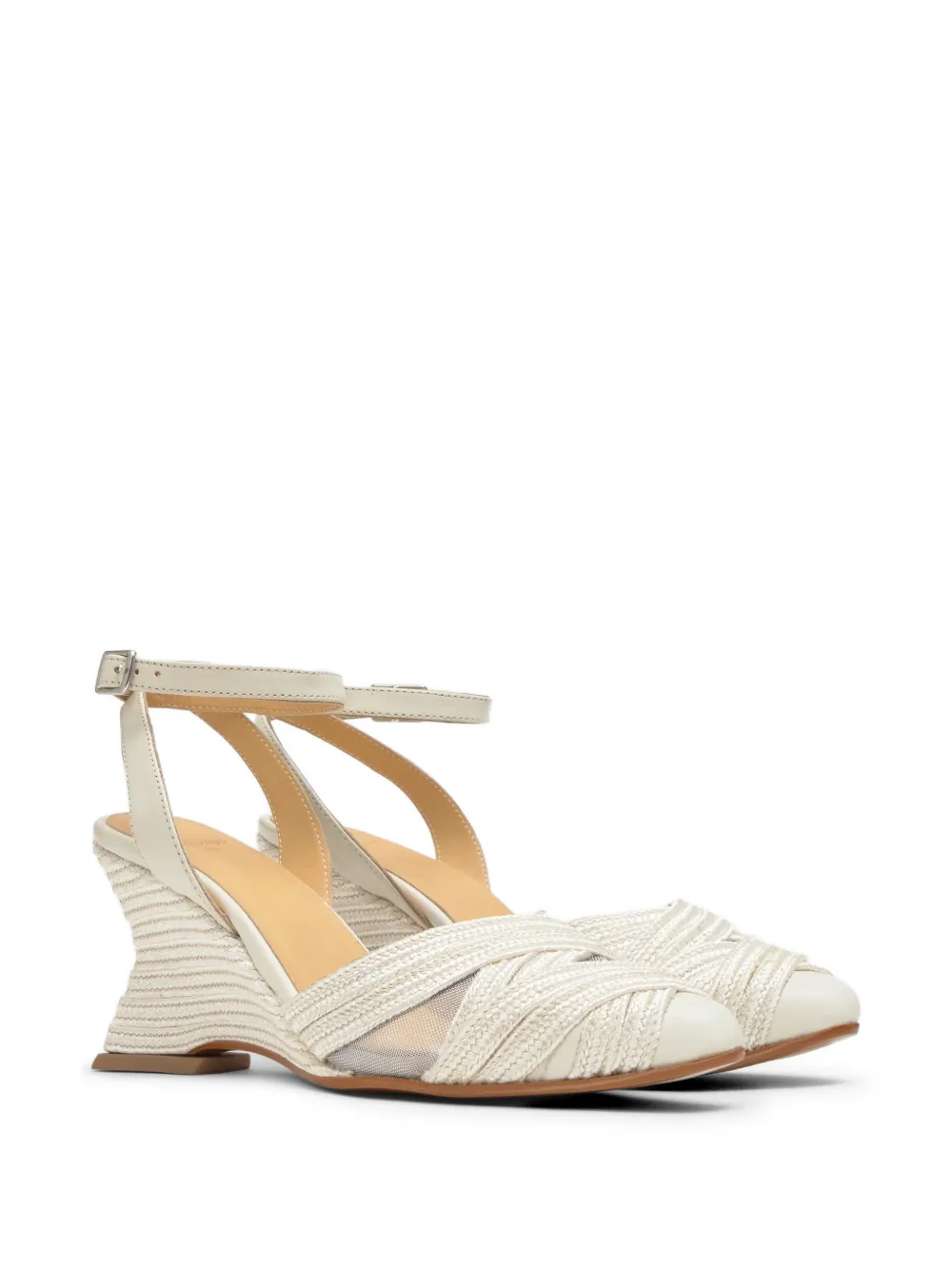 Castañer Joy espadrilles met geometrische sleehak Beige