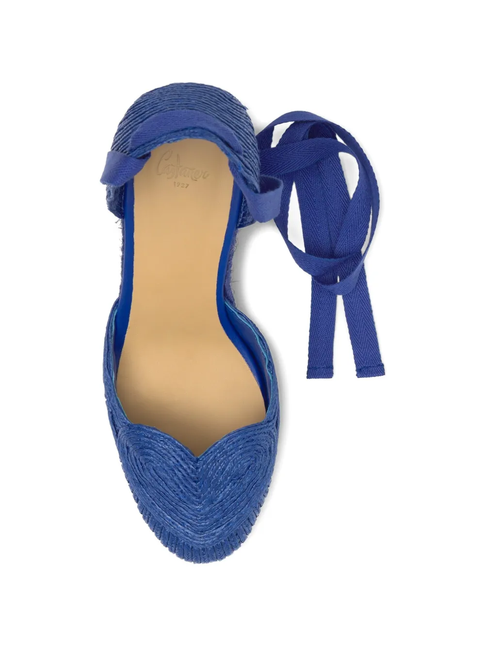 Castañer Cacia espadrilles met sleehak en hartpatroon Blauw
