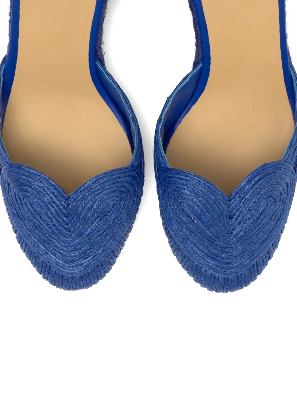 Castañer Cacia espadrilles met sleehak en hartpatroon Blauw