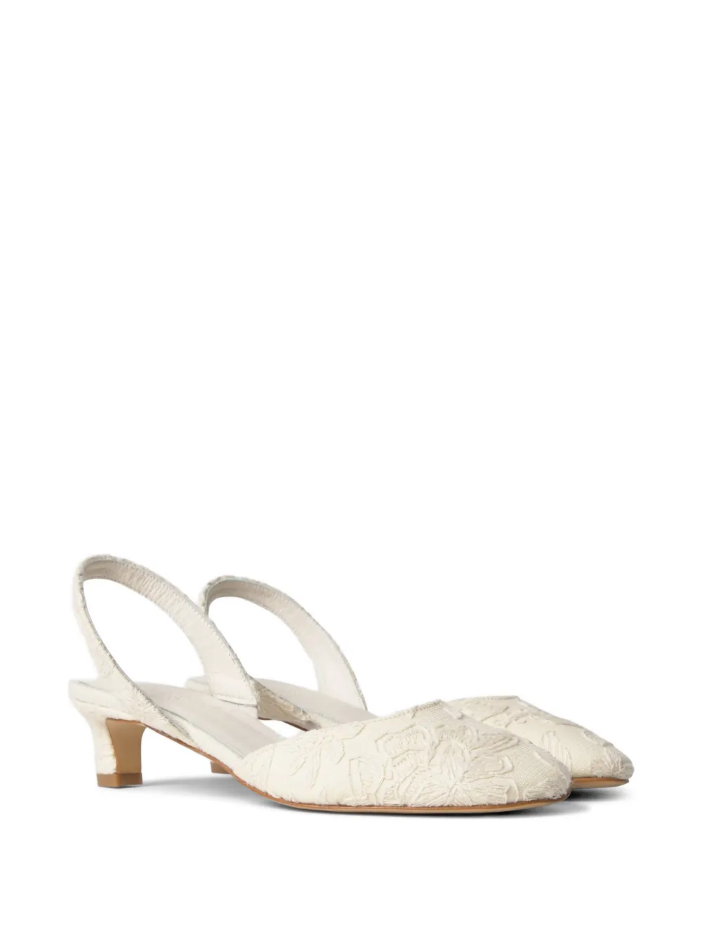 Castañer Aran pumps met bloemen-jacquard Wit