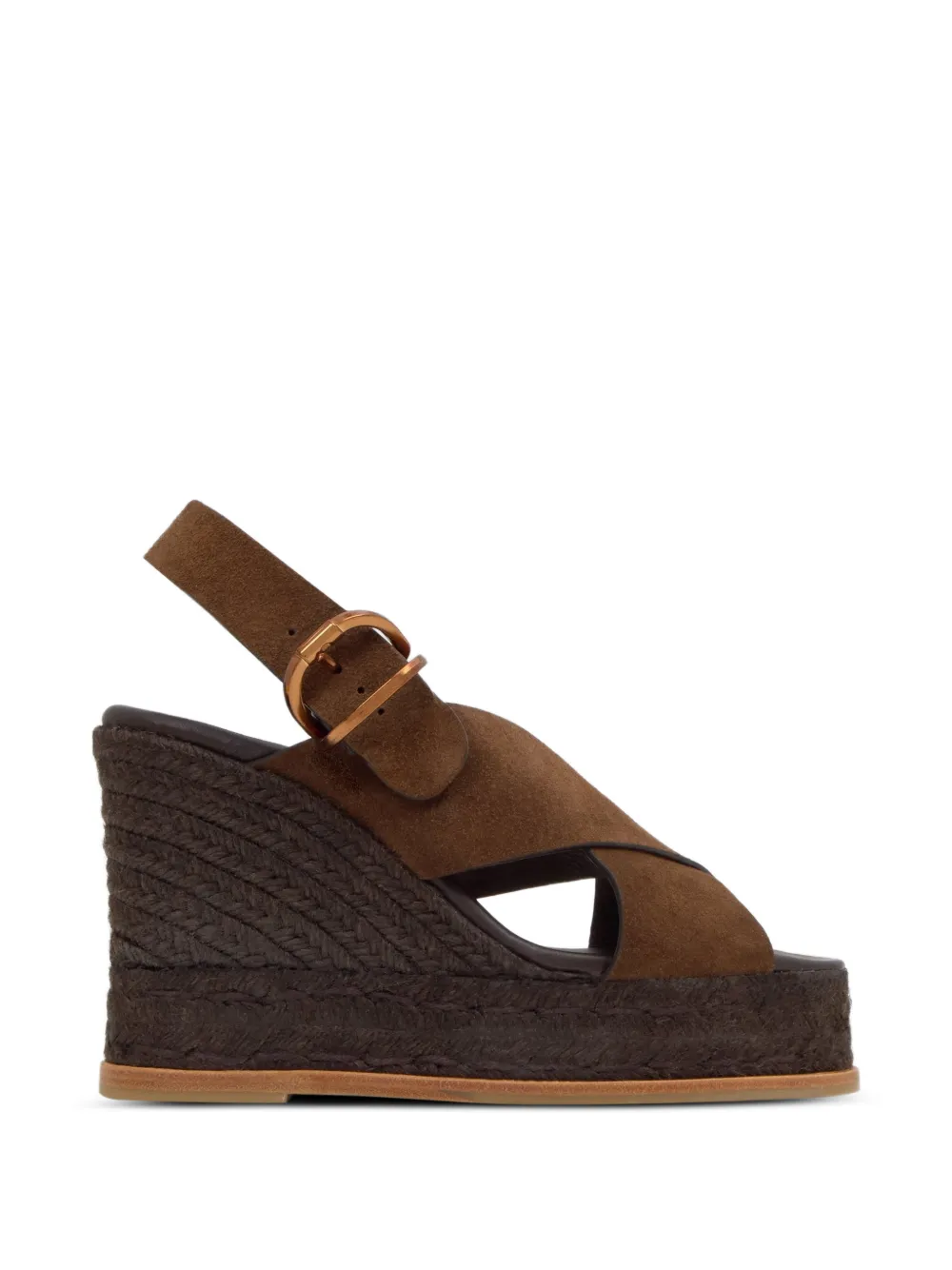 Castañer Betina C suede wedge sandals - Marrone