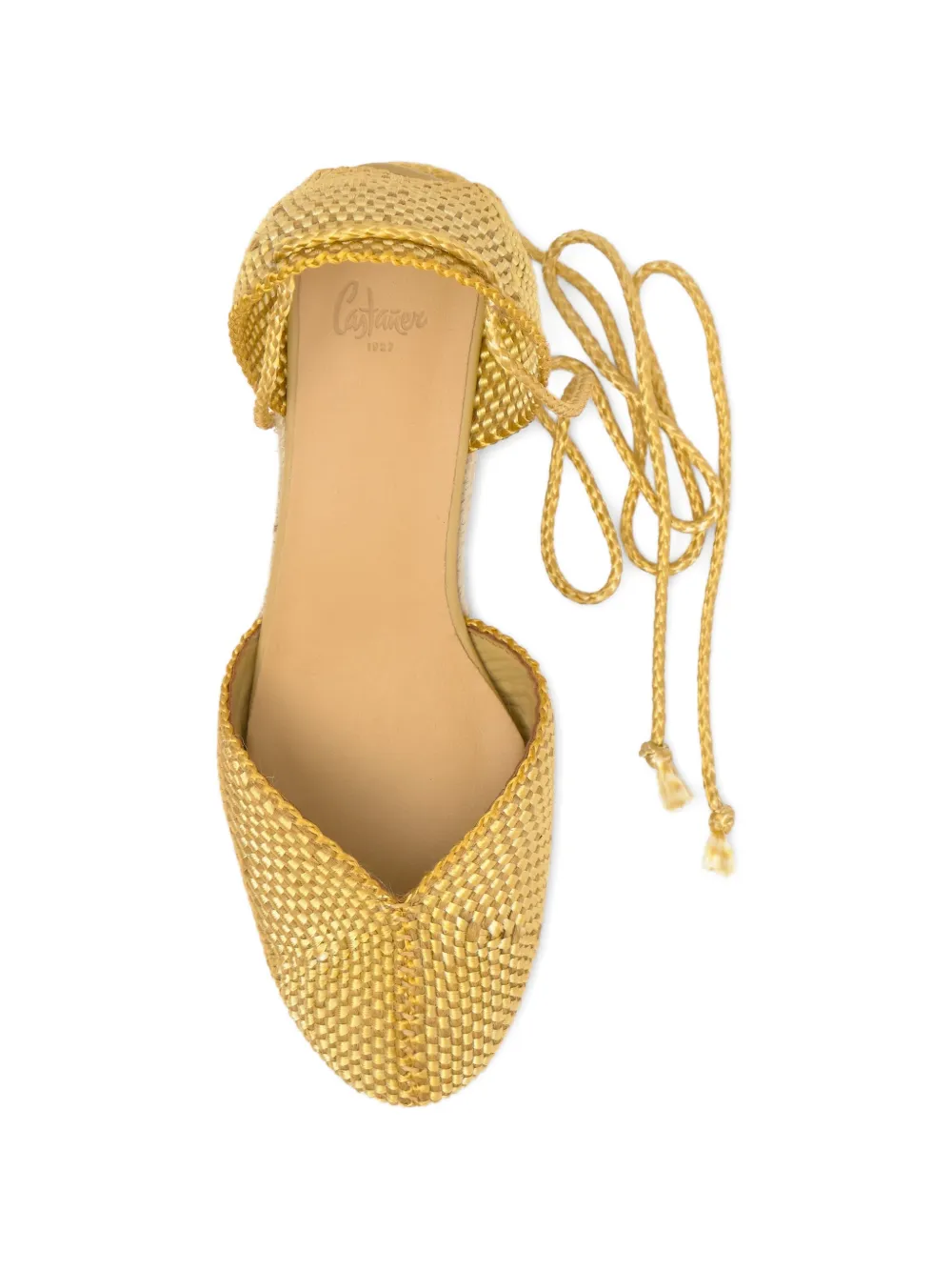 Castañer Cora espadrilles met sleehak Geel