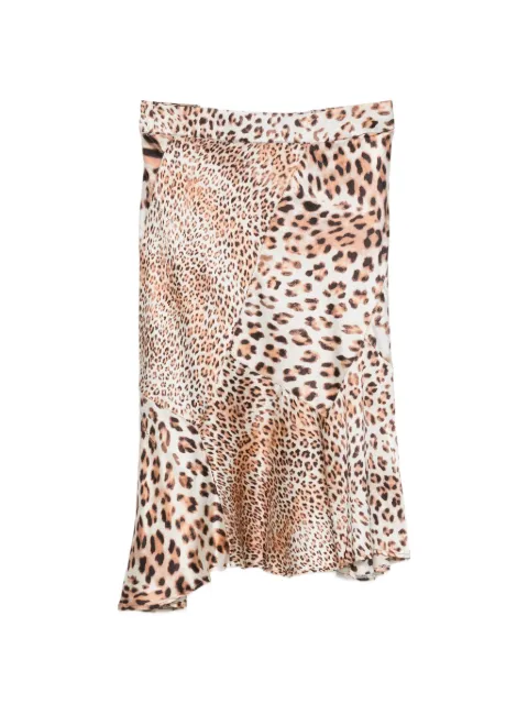 Roberto Cavalli Vintage 2000s leopard-print ruffled skirt