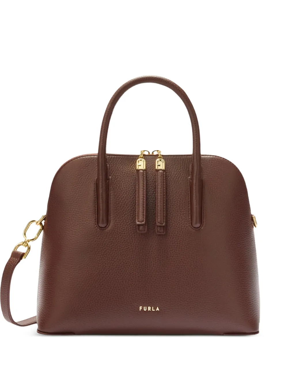 Furla S Atmosfera Dome leather tote bag - Marrone