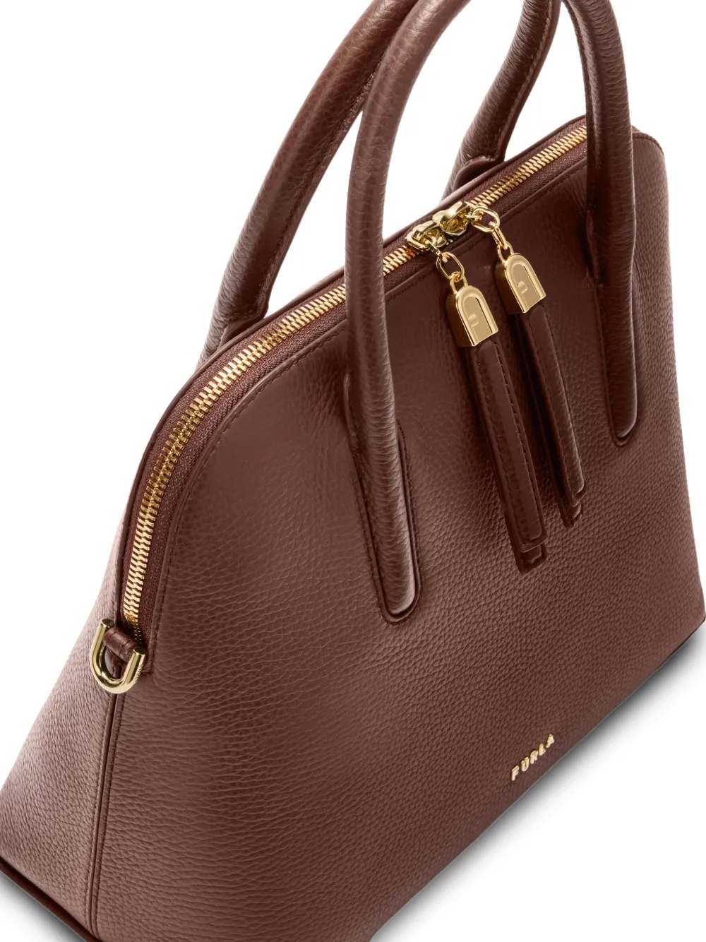 Furla S Atmosfera Dome leren shopper Bruin