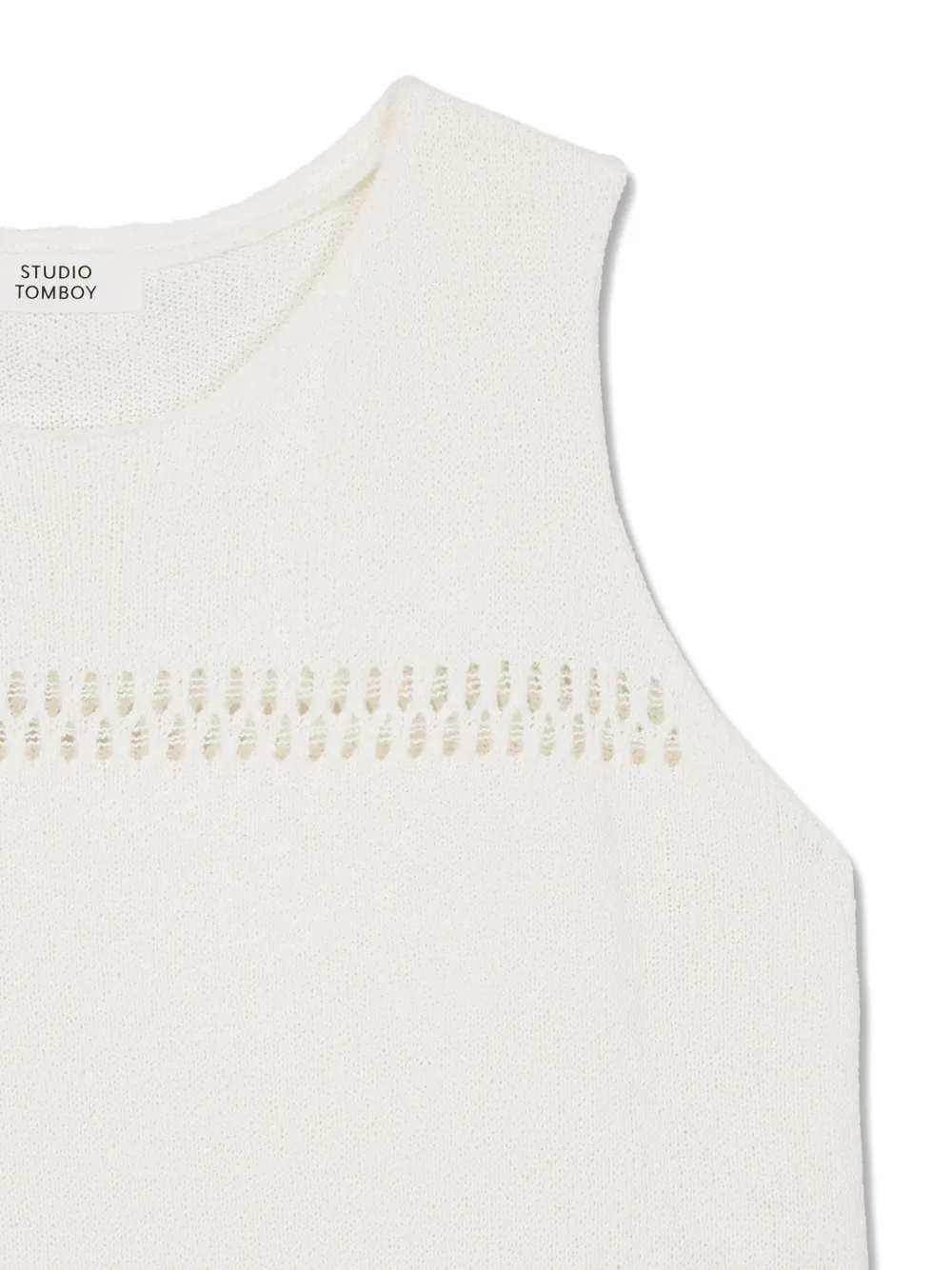 TOMBOY Mouwloze maxi-jurk met punch-detail Beige