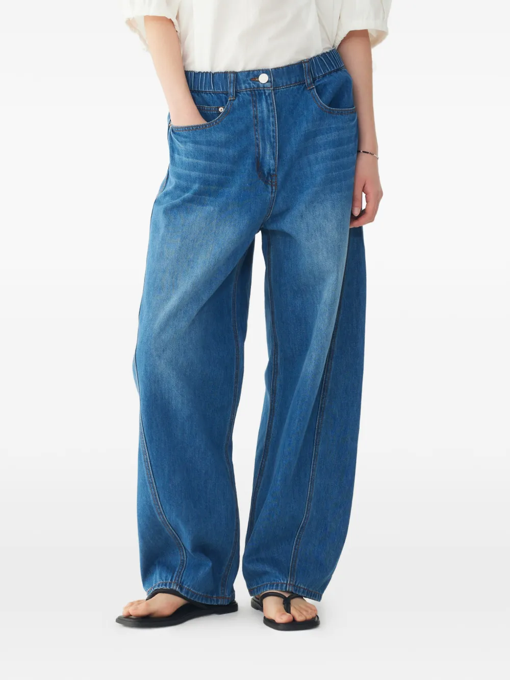 TOMBOY Curved denim jeans Blauw