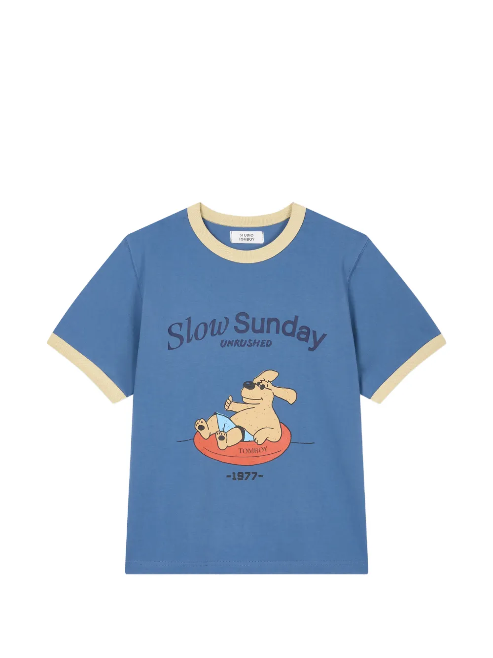 TOMBOY character-print ringer T-shirt
